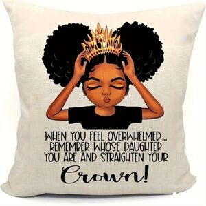 Straighten Your Crown Pillow case cover w hidden zipper NWT
